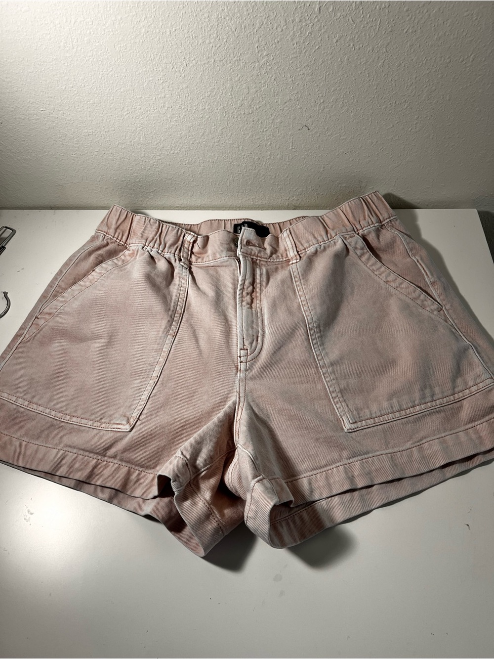 GAP Light Blush High-Waist Utility Shorts